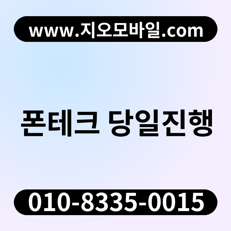 폰테크 당일진행