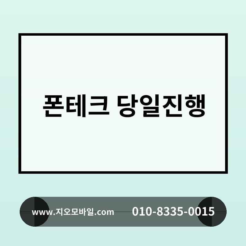 폰테크 당일진행