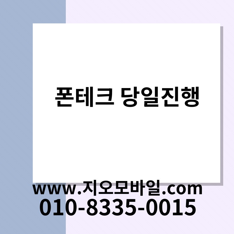 폰테크 당일진행
