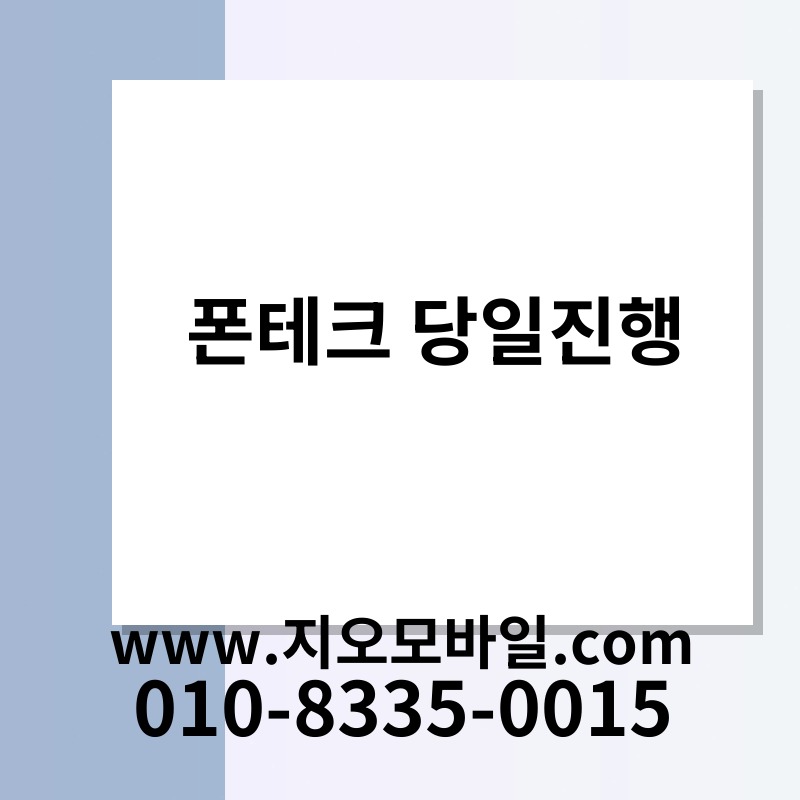 폰테크 당일진행