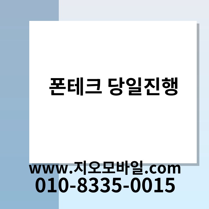 폰테크 당일진행