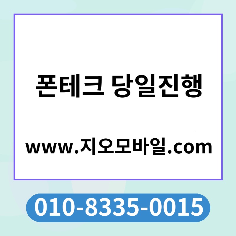 폰테크 당일진행