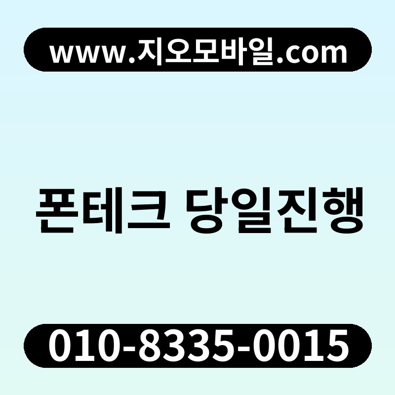 폰테크 당일진행