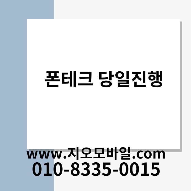 폰테크 당일진행