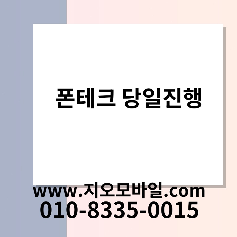 폰테크 당일진행