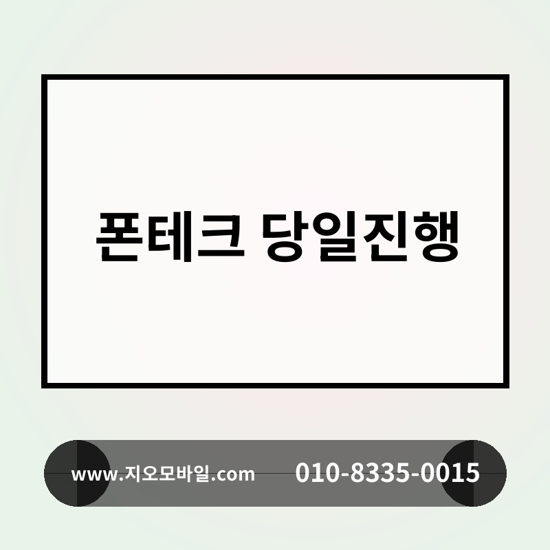 폰테크 당일진행