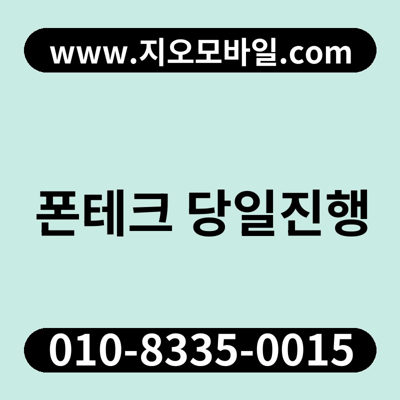 폰테크 당일진행