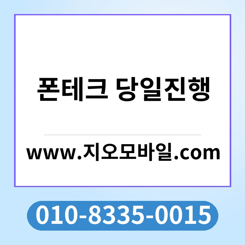 폰테크 당일진행