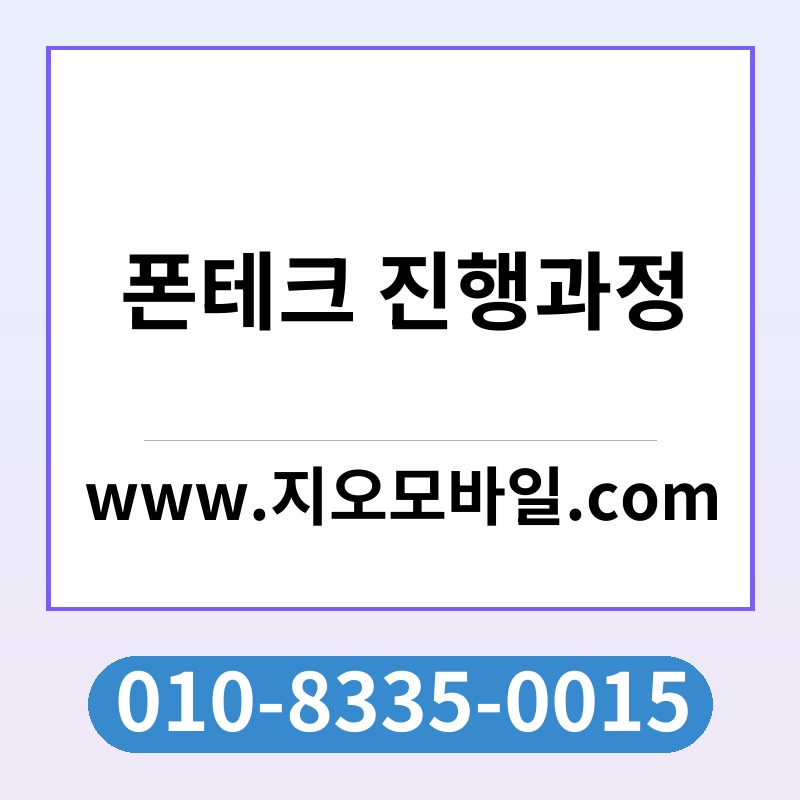 폰테크 진행과정