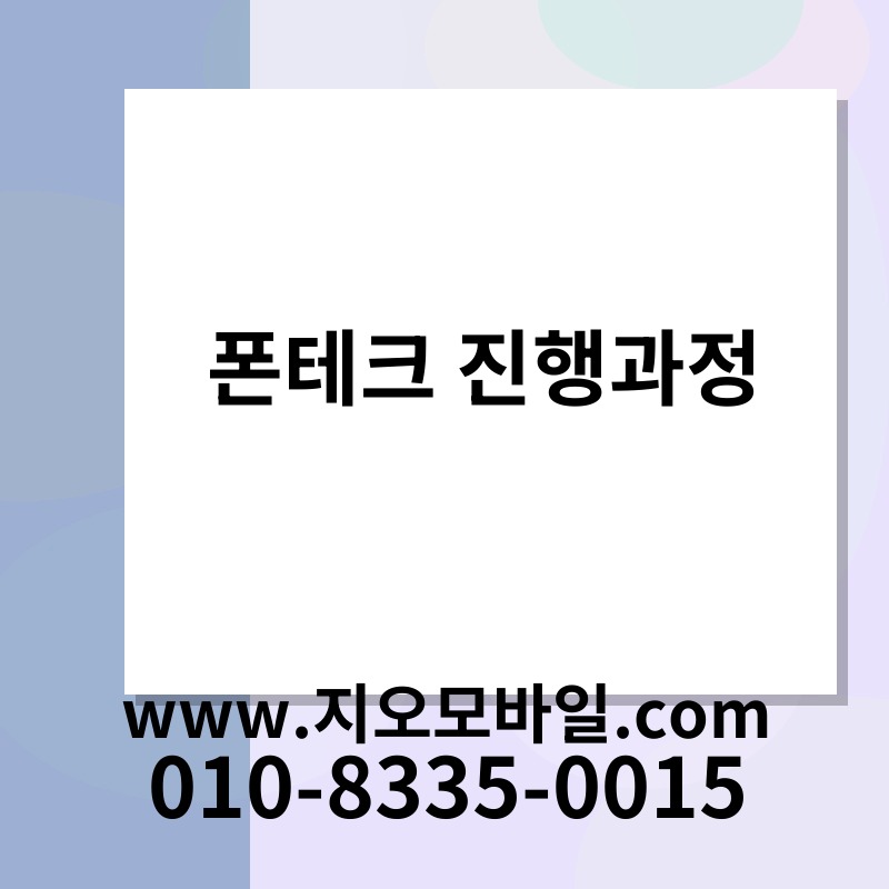 폰테크 진행과정