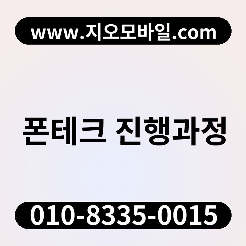 폰테크 진행과정
