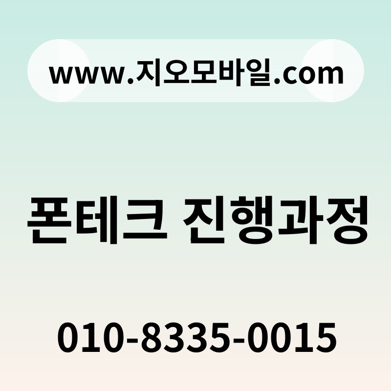 폰테크 진행과정