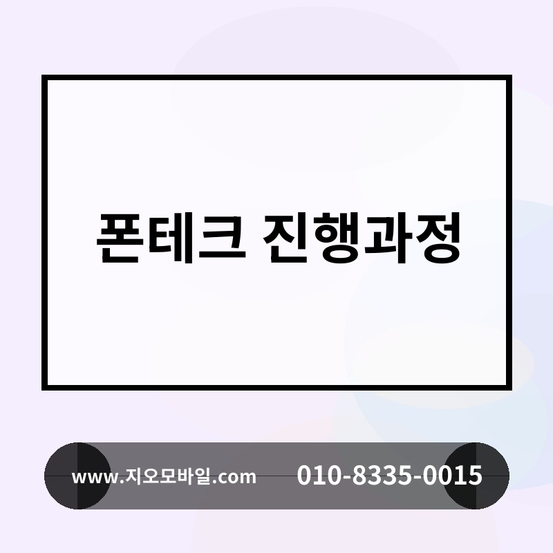 폰테크 진행과정