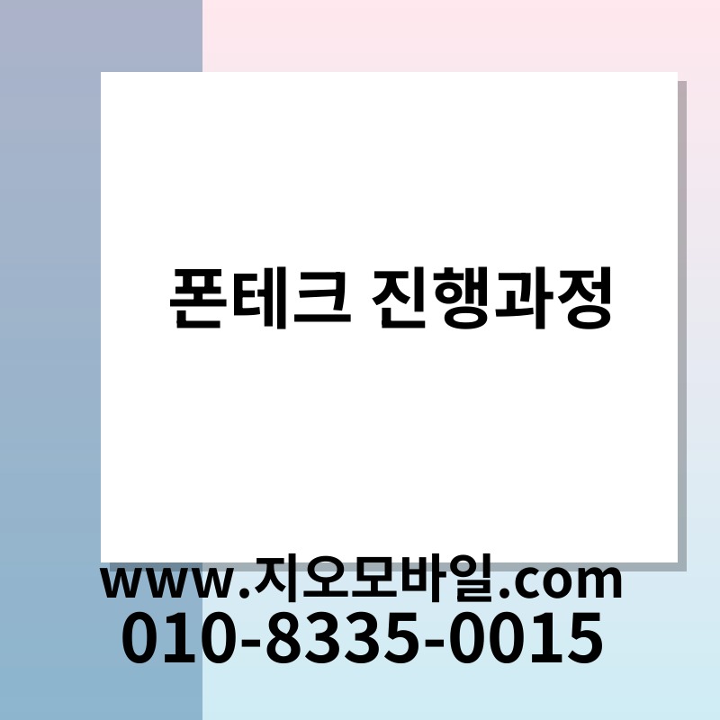 폰테크 진행과정